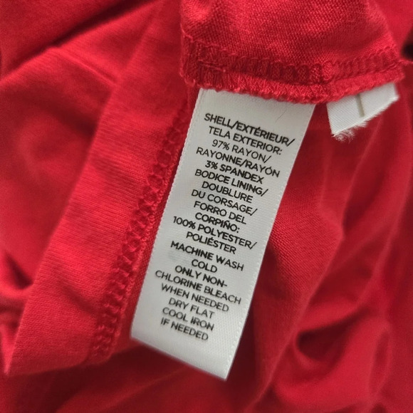 Red Pleated Comfort Dress EUC - Picture 5 of 7